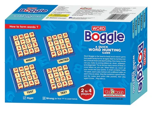 Boggle (2+aged players)  This is slightly more well-known than Scrabble. 