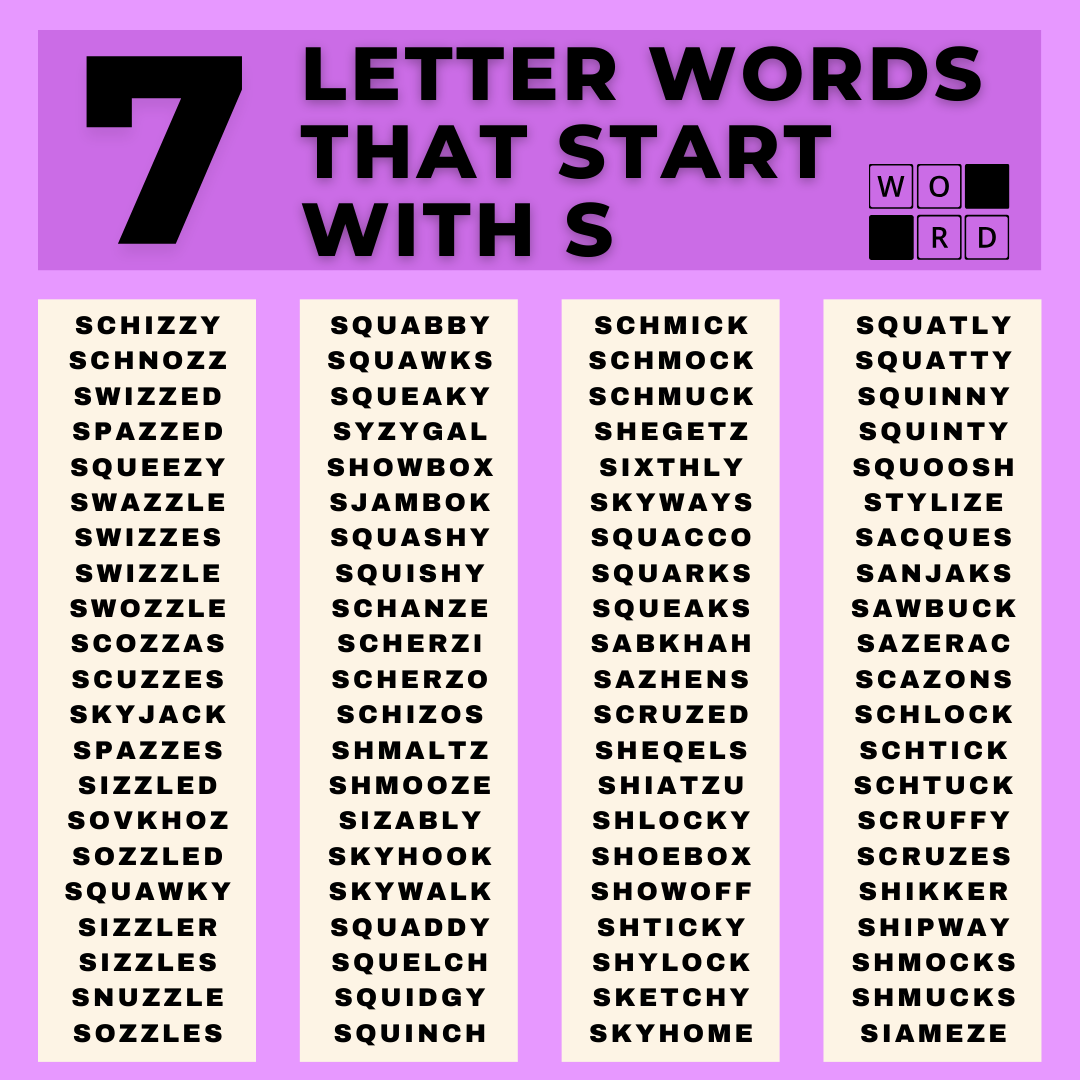 Seven letter words that start with S